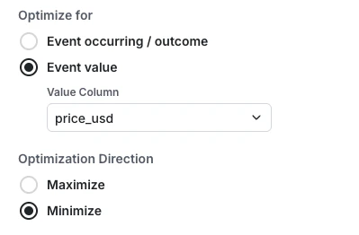 Autotune configuration interface
