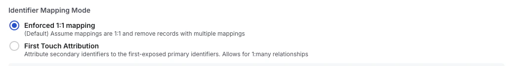 ID resolution mapping mode options