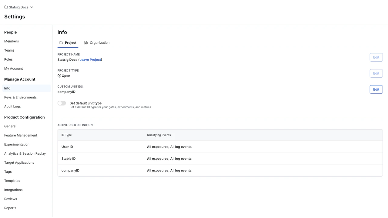 Custom Unit ID Settings