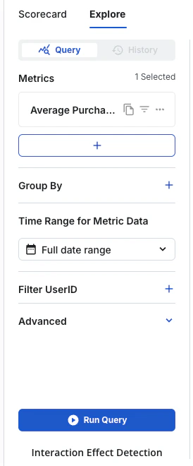 Interaction Detection interface in Statsig console