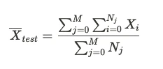 Formula for sum or count metric averages in switchback tests