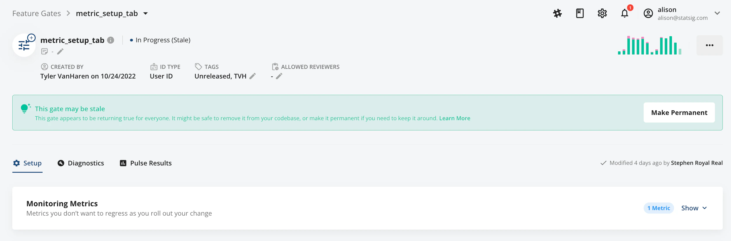 Stale gate cleanup reminder notification