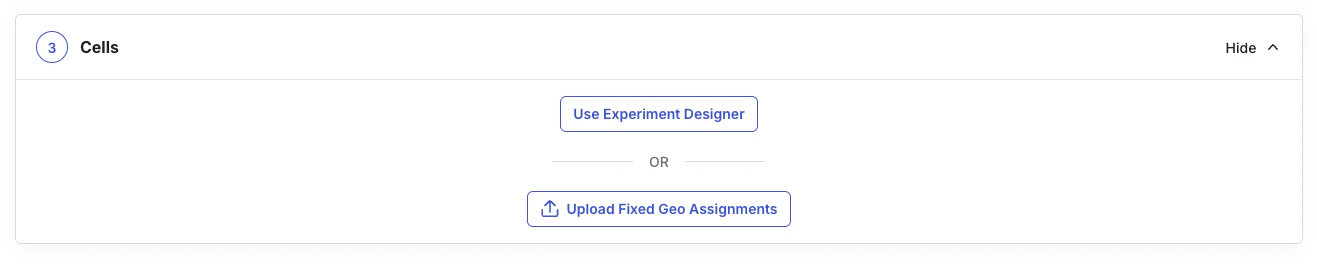 Experiment designer launch button