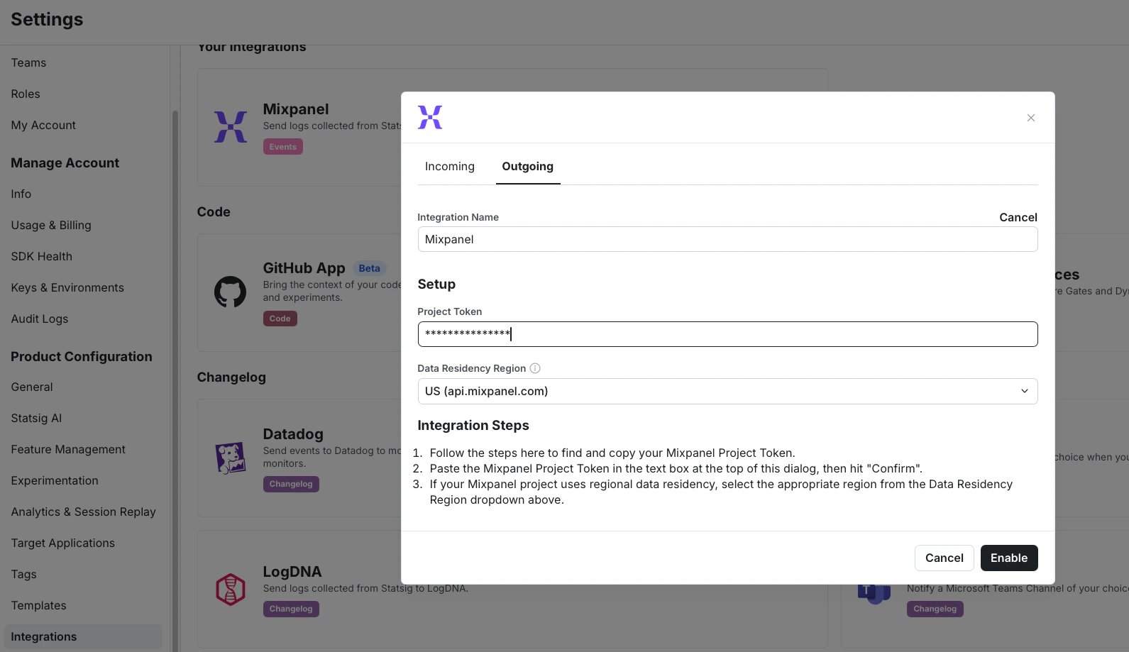mixpanel-outgoing-configuration