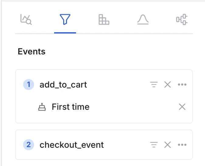 Filter to first time event option