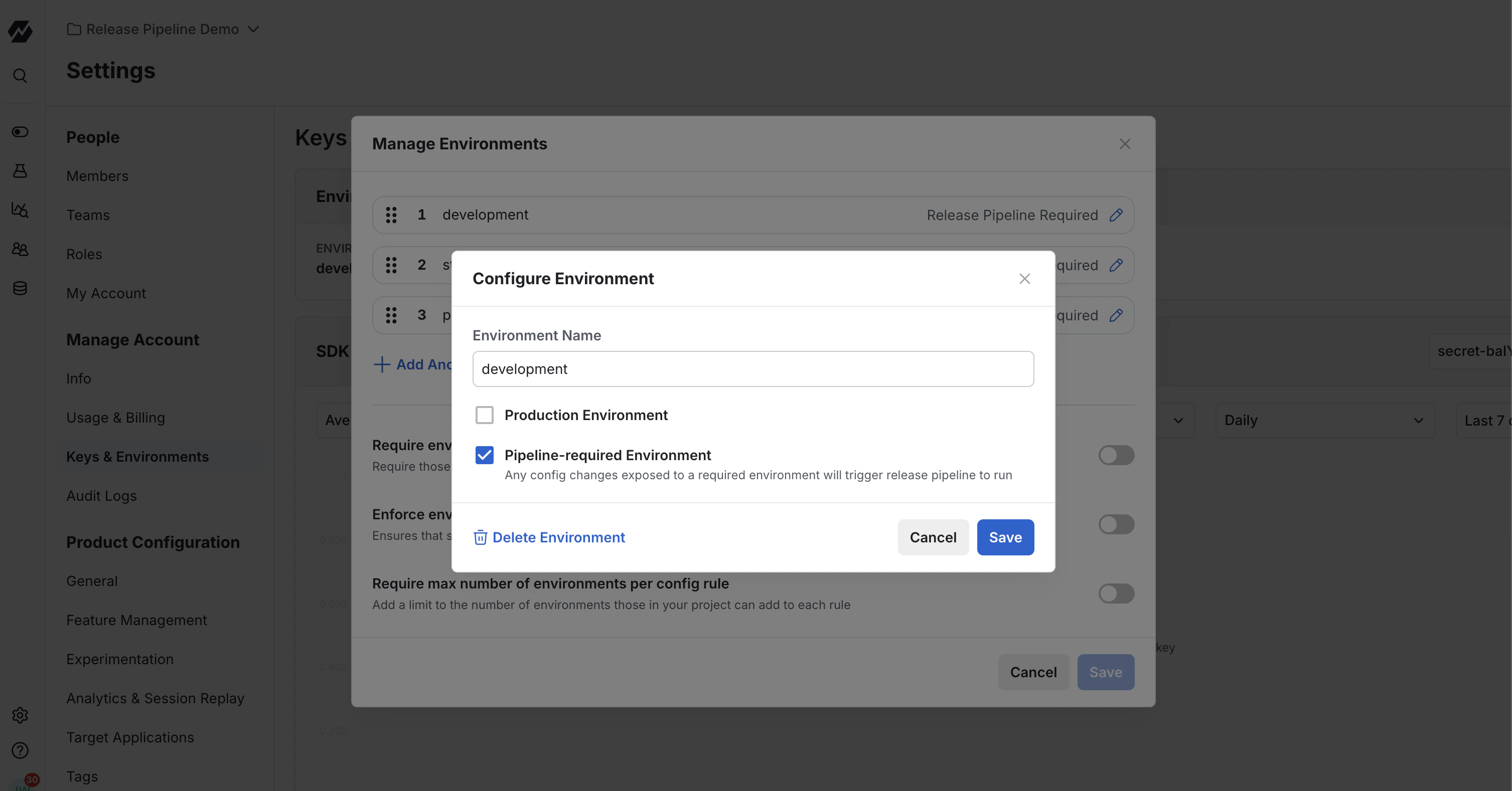 Environment opt-out setting