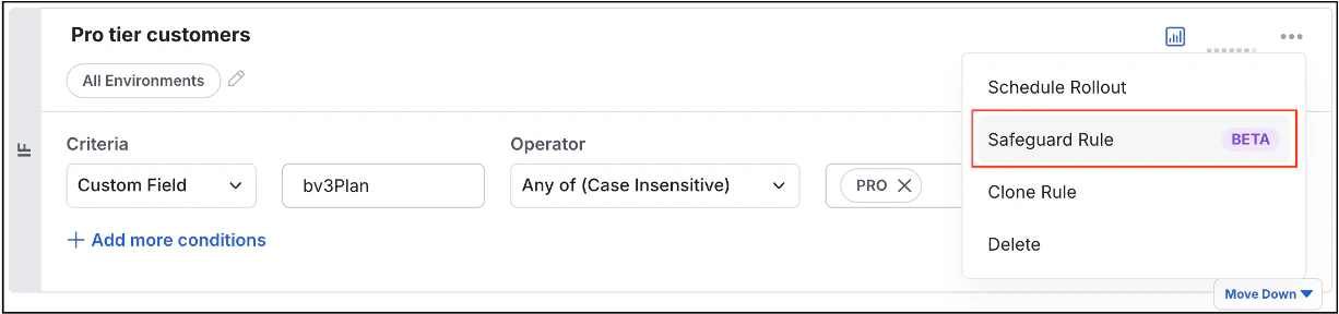 Create Safeguard on a rule