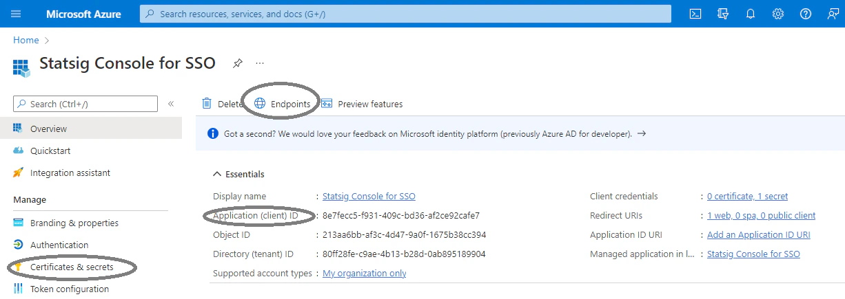 Azure AD app registration interface