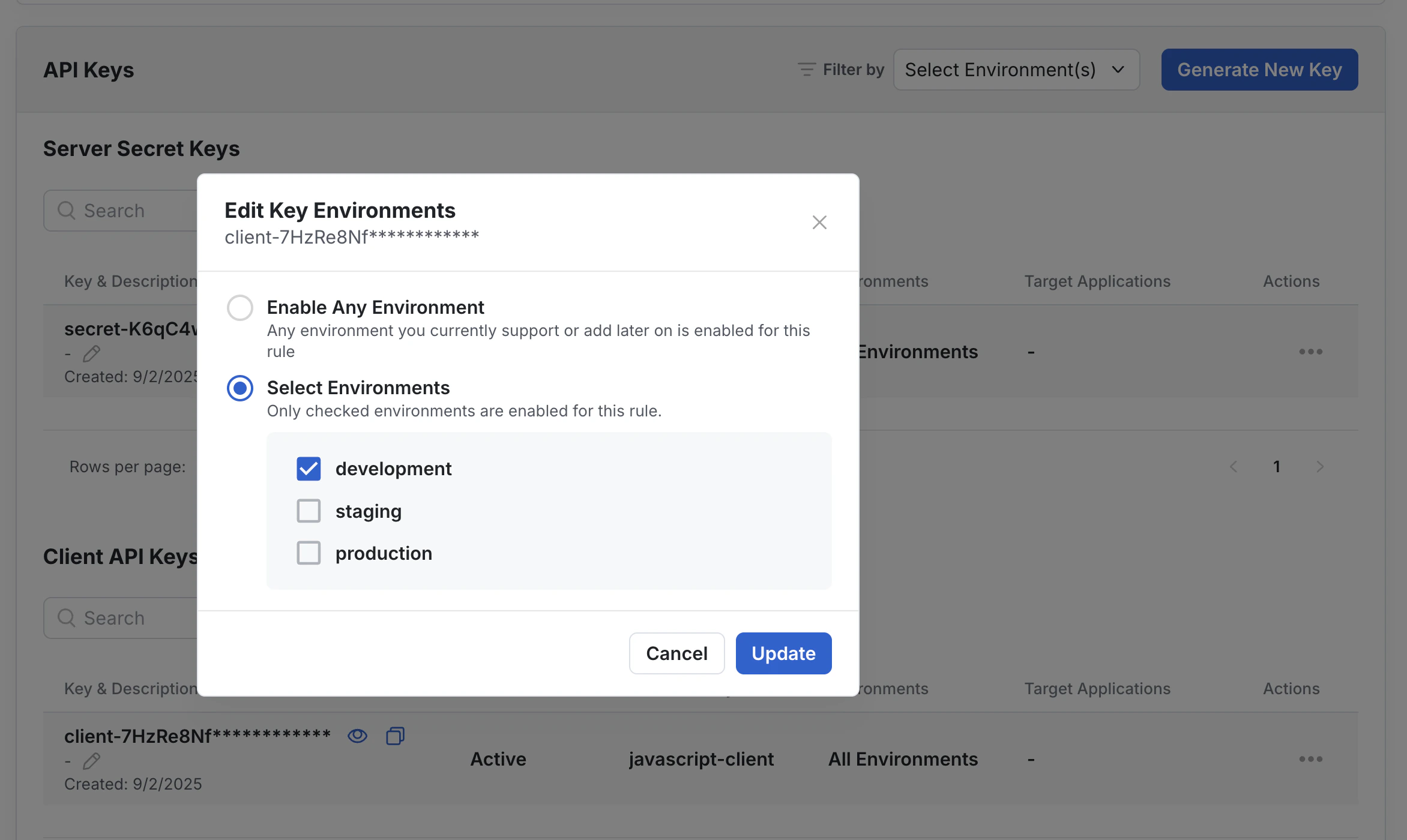 SDK environment interface