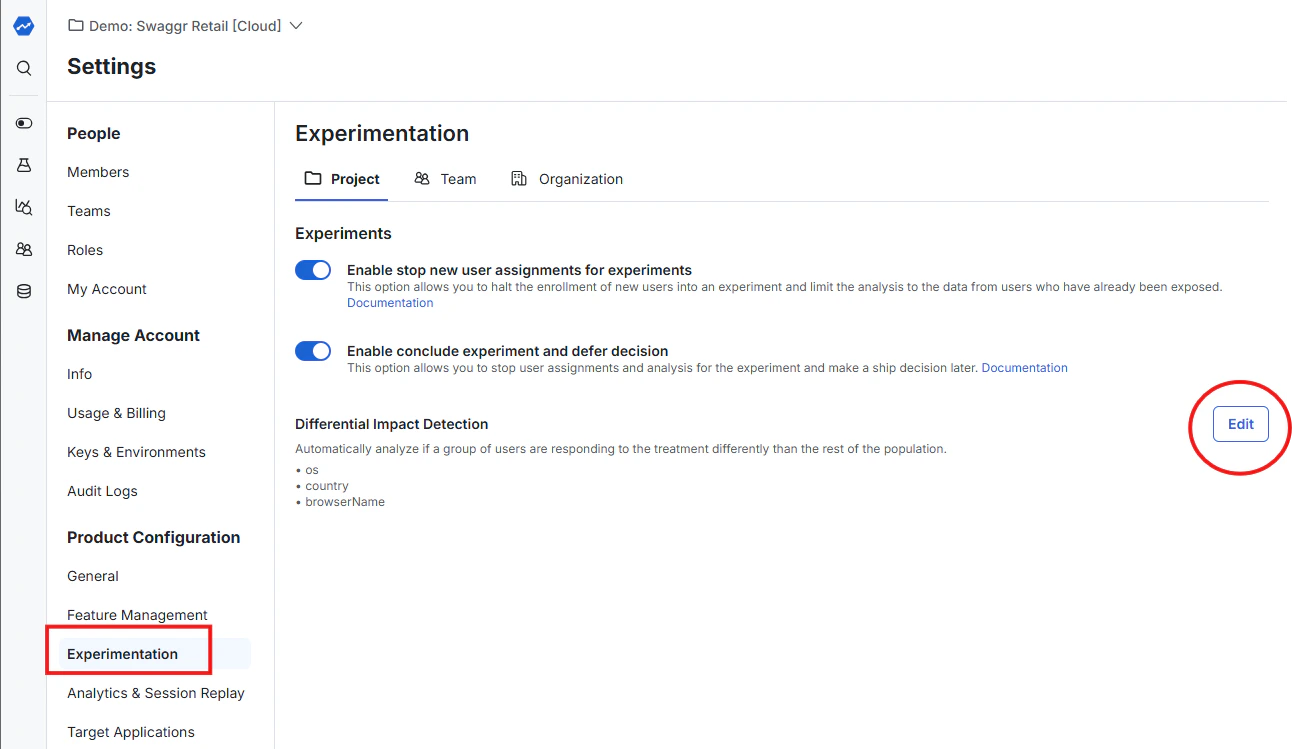 Segments of Interest configuration interface