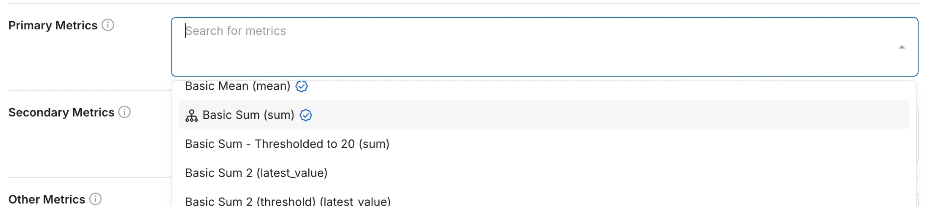 Adding parent metric to an experiment will add all child metrics with it