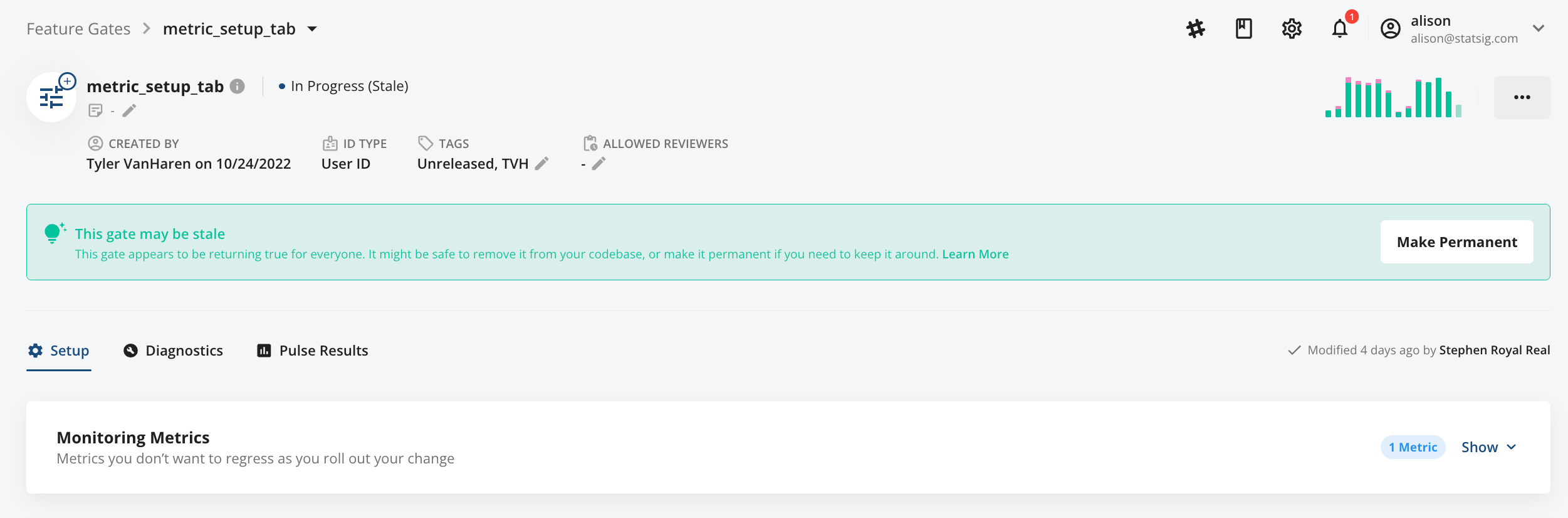 Stale gate cleanup reminder notification