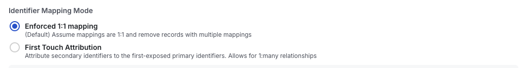 ID resolution mapping mode options