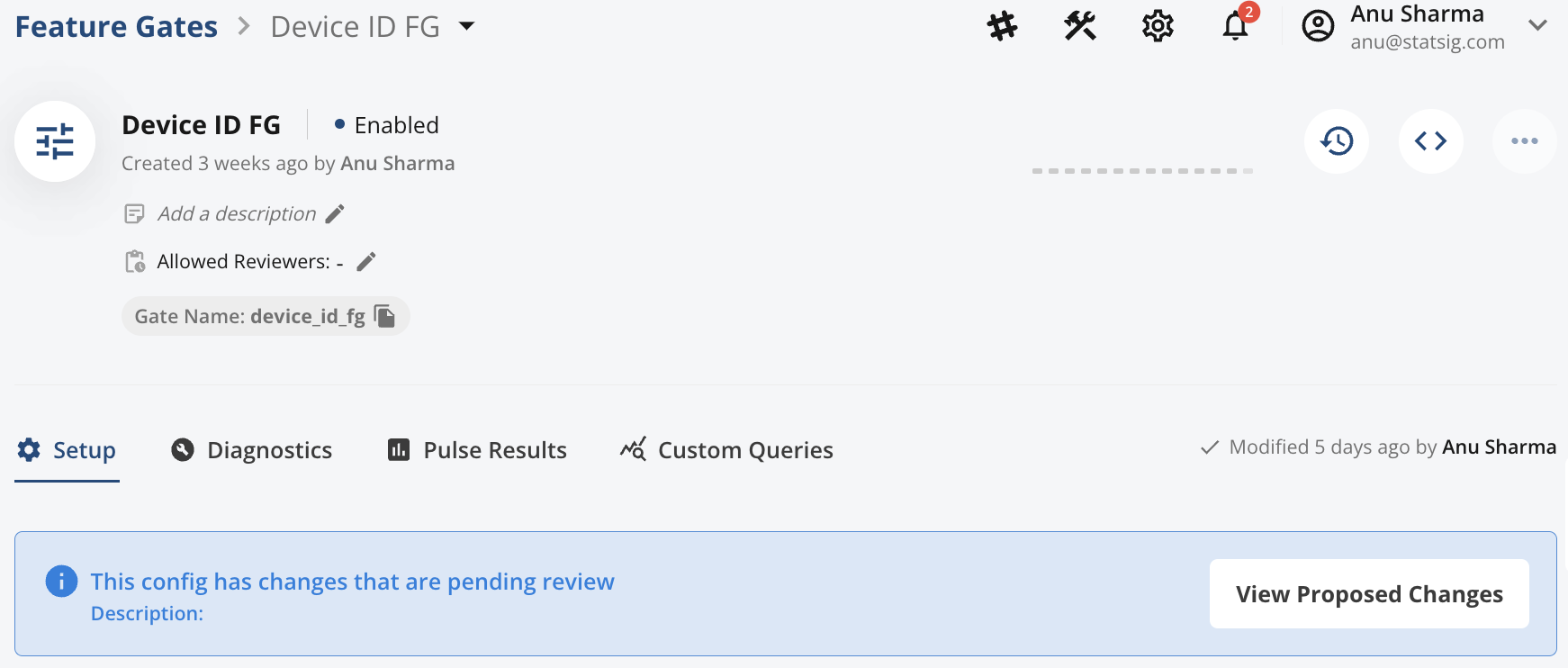 Environment management configuration