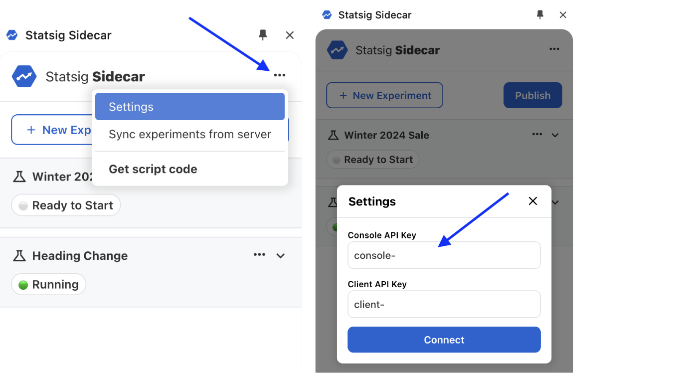 Sidecar Settings Dialog