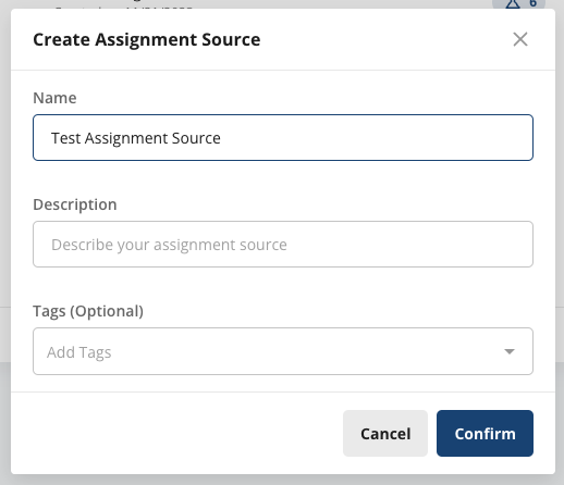 Create assignment source page