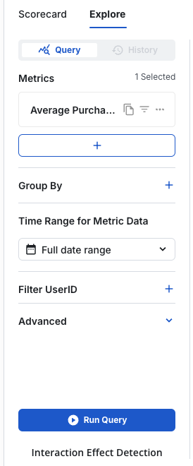 Interaction Detection interface in Statsig console