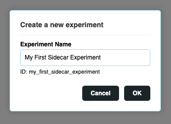 New experiment creation form