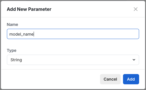 Parameter setup interface