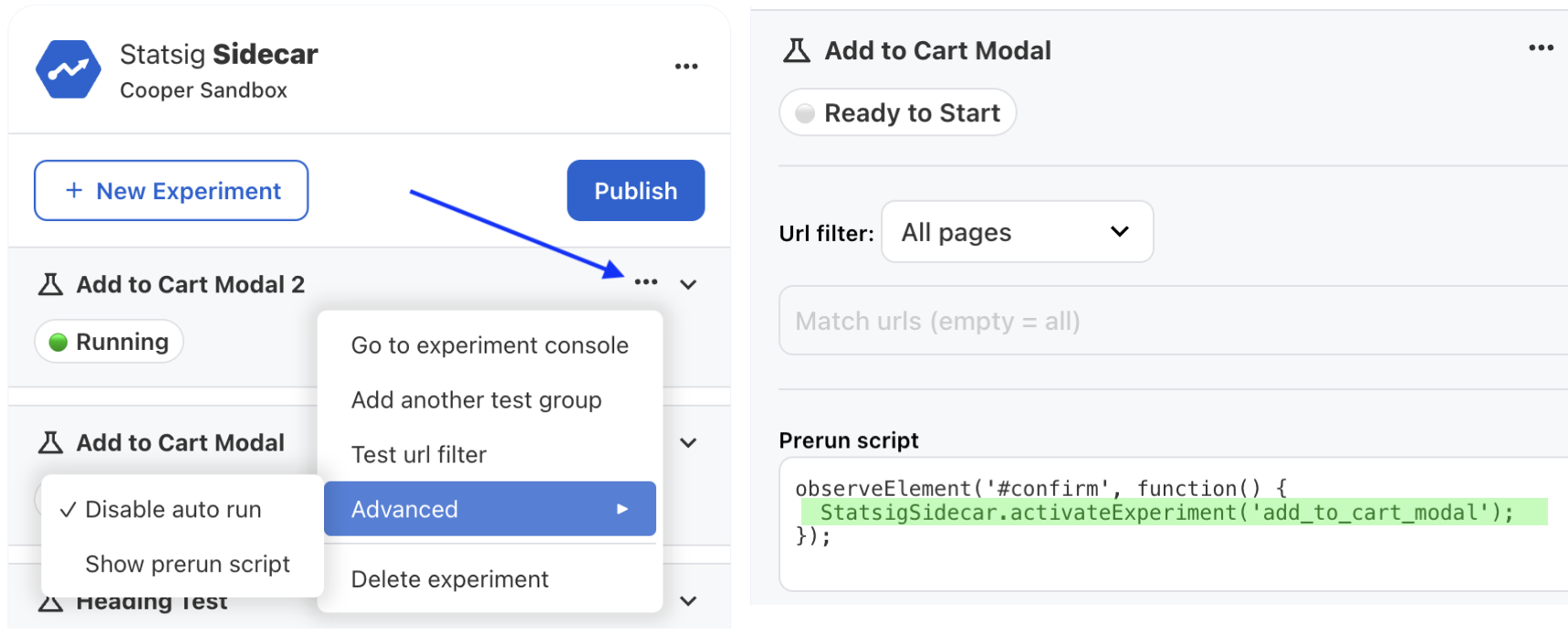 Single Page App configuration settings in Sidecar