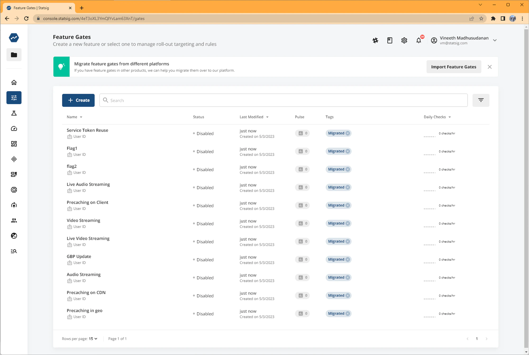 Migration completion confirmation