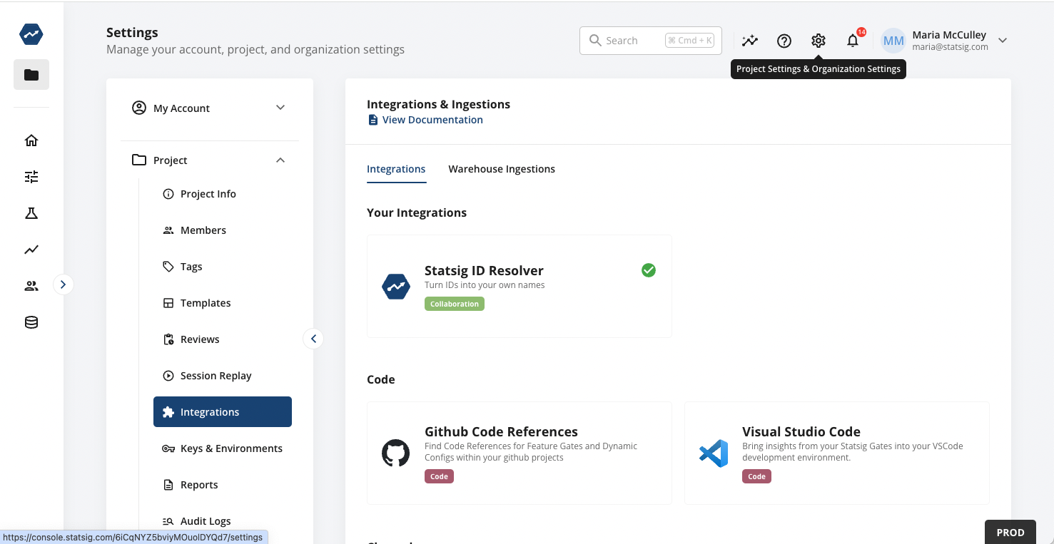 ID resolver integration setup screen