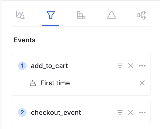 Filter to first time event option