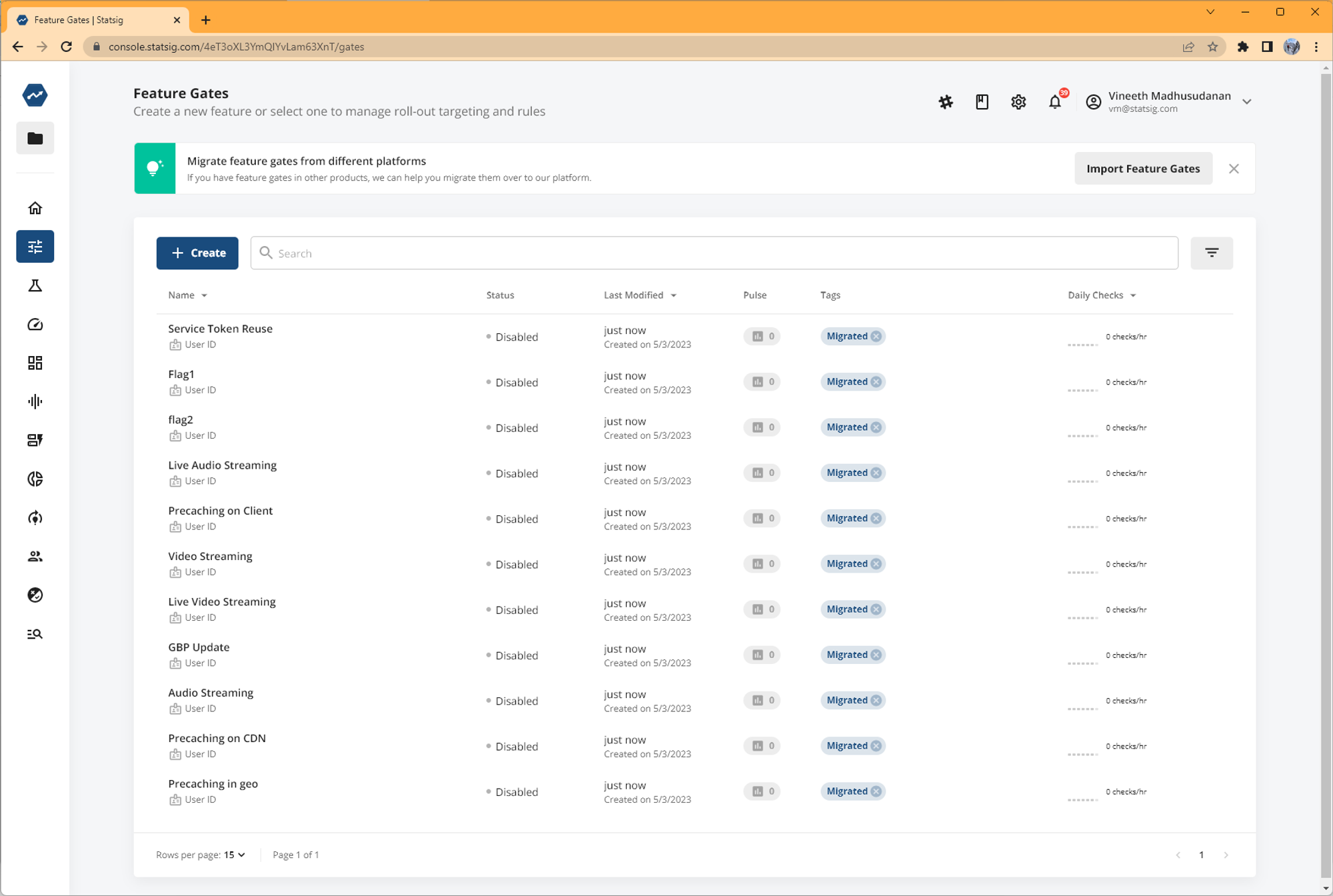 Migration completion confirmation
