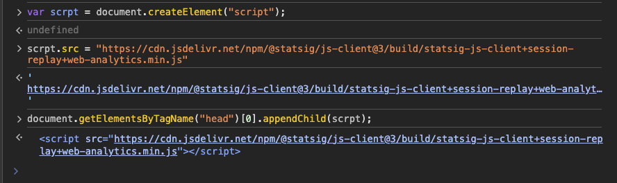 Injecting the SDK via DevTools
