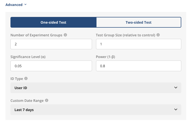 Advanced power analysis options interface