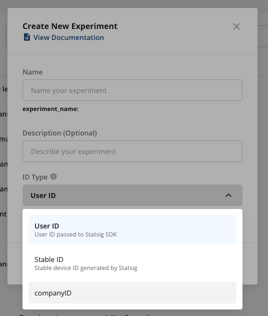 Select Custom ID Type