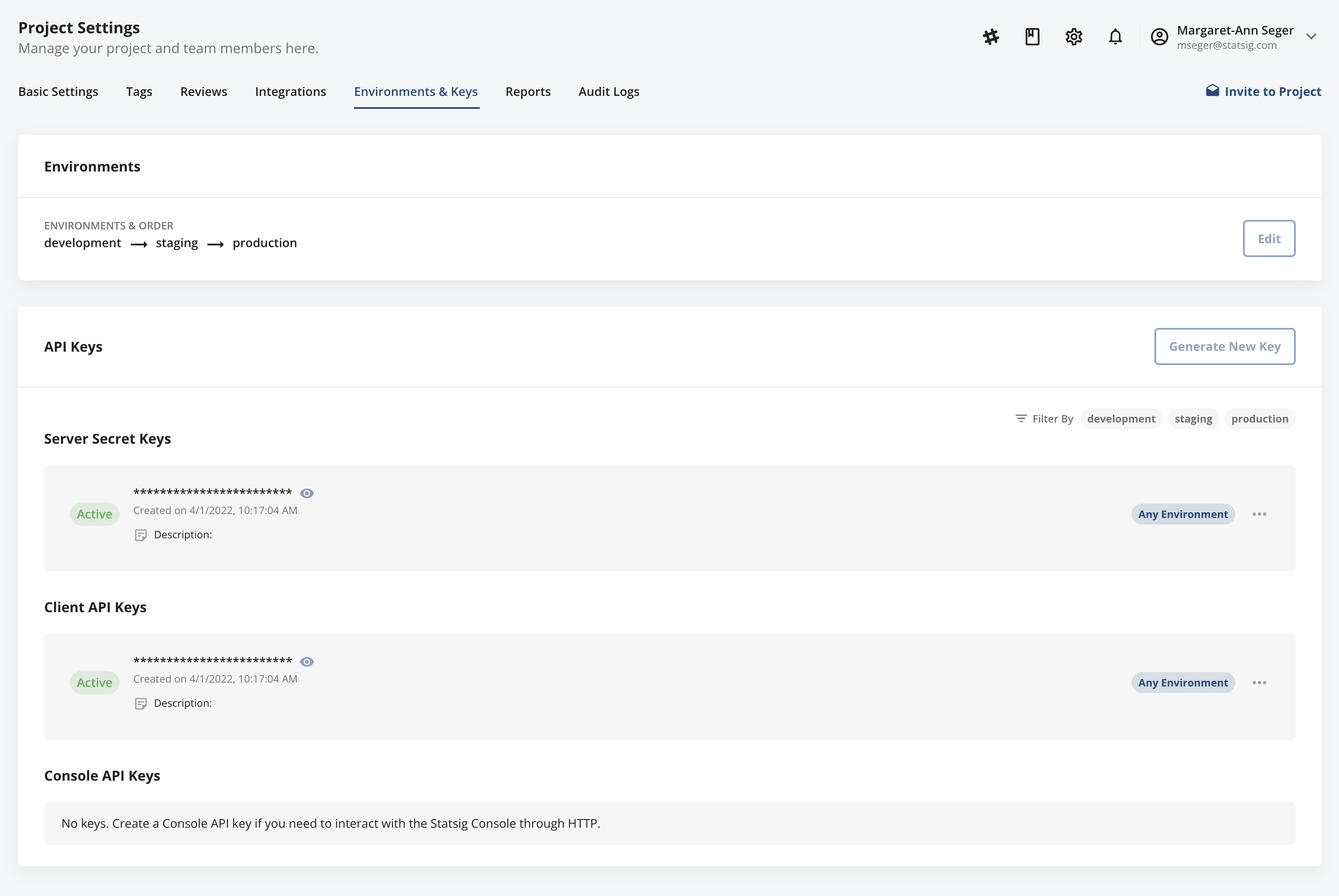 Project Settings