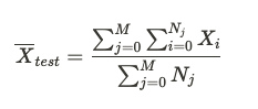 Formula for sum or count metric averages in switchback tests