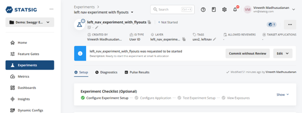 Self-approval settings interface