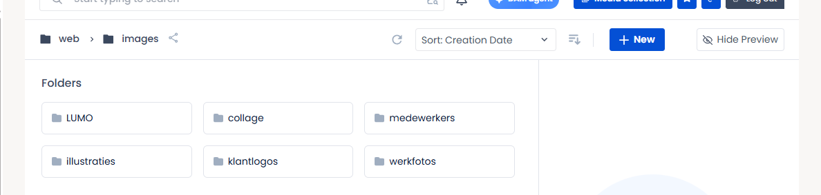 Het pad bovenin een submap