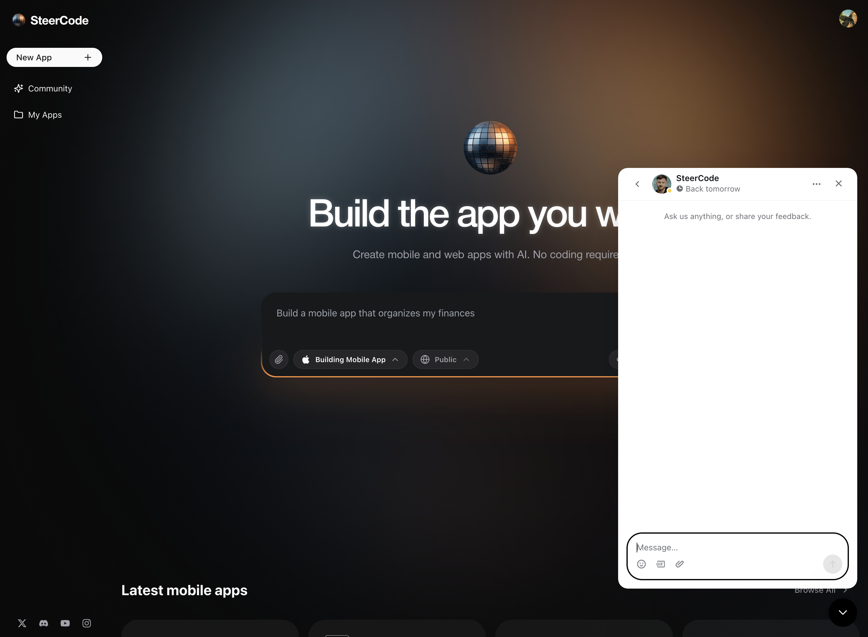 Intercom Chat Support