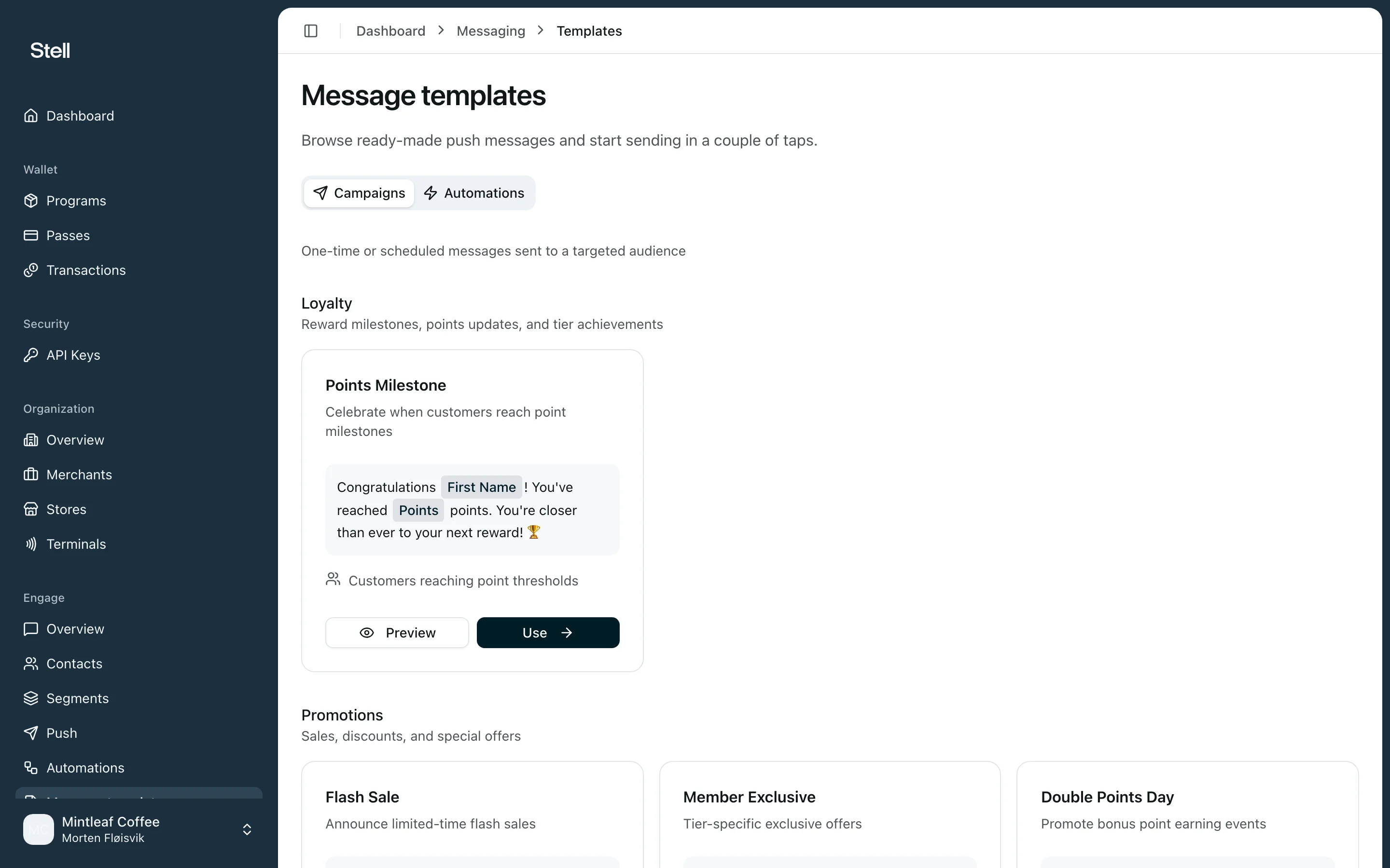 Message templates