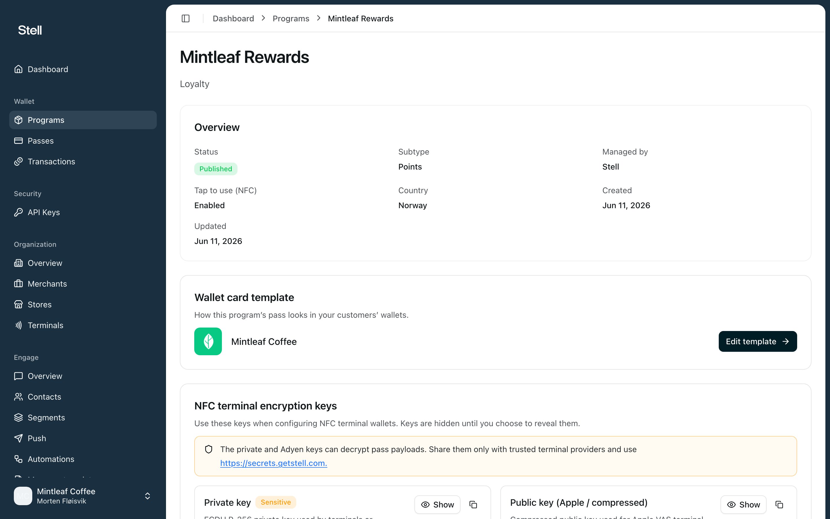 Program page