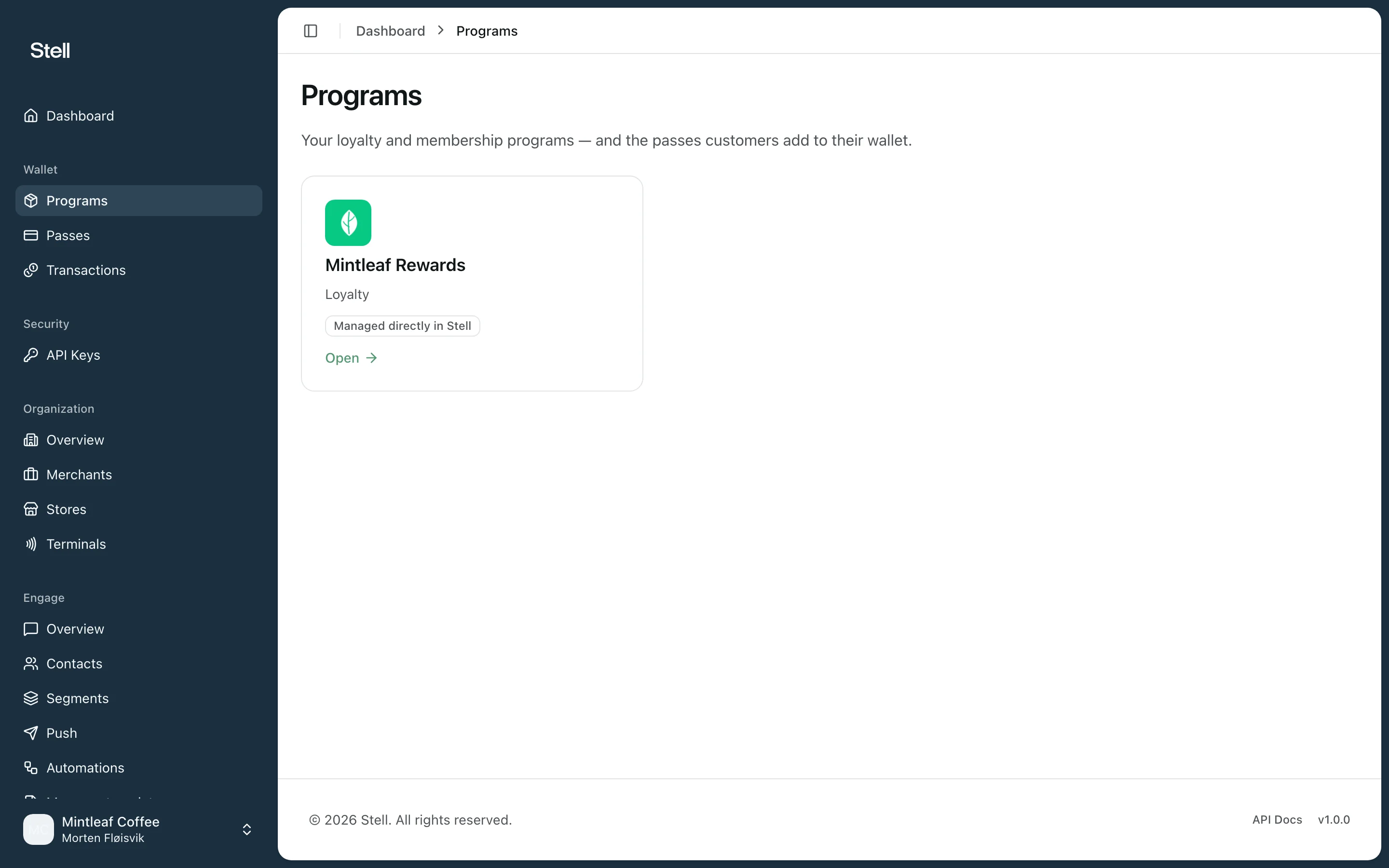 Programs list