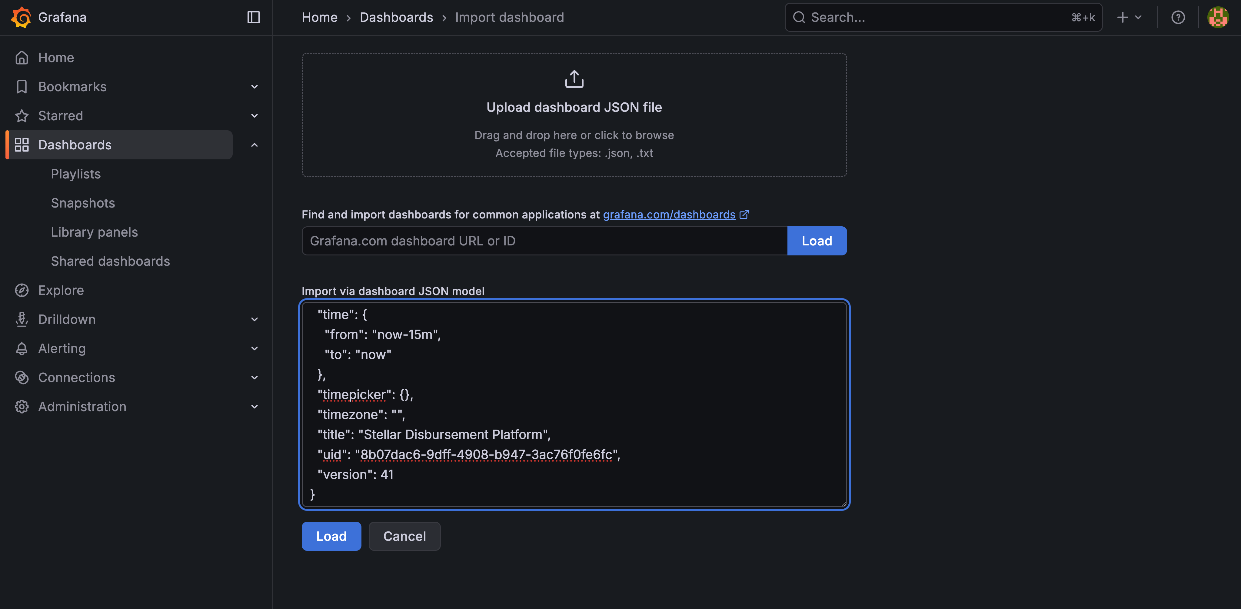 Import Dashboard
