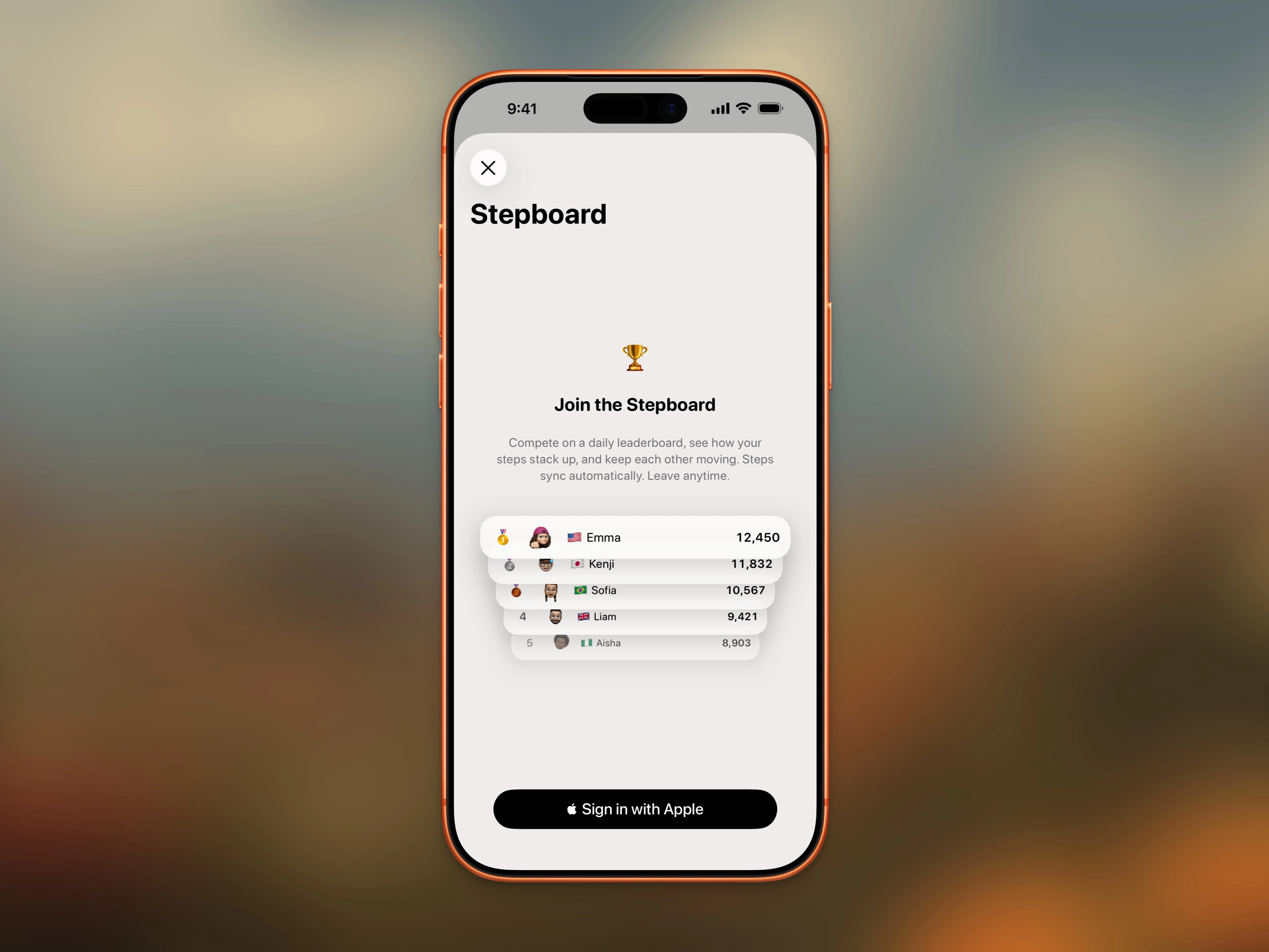 Stepboard join screen