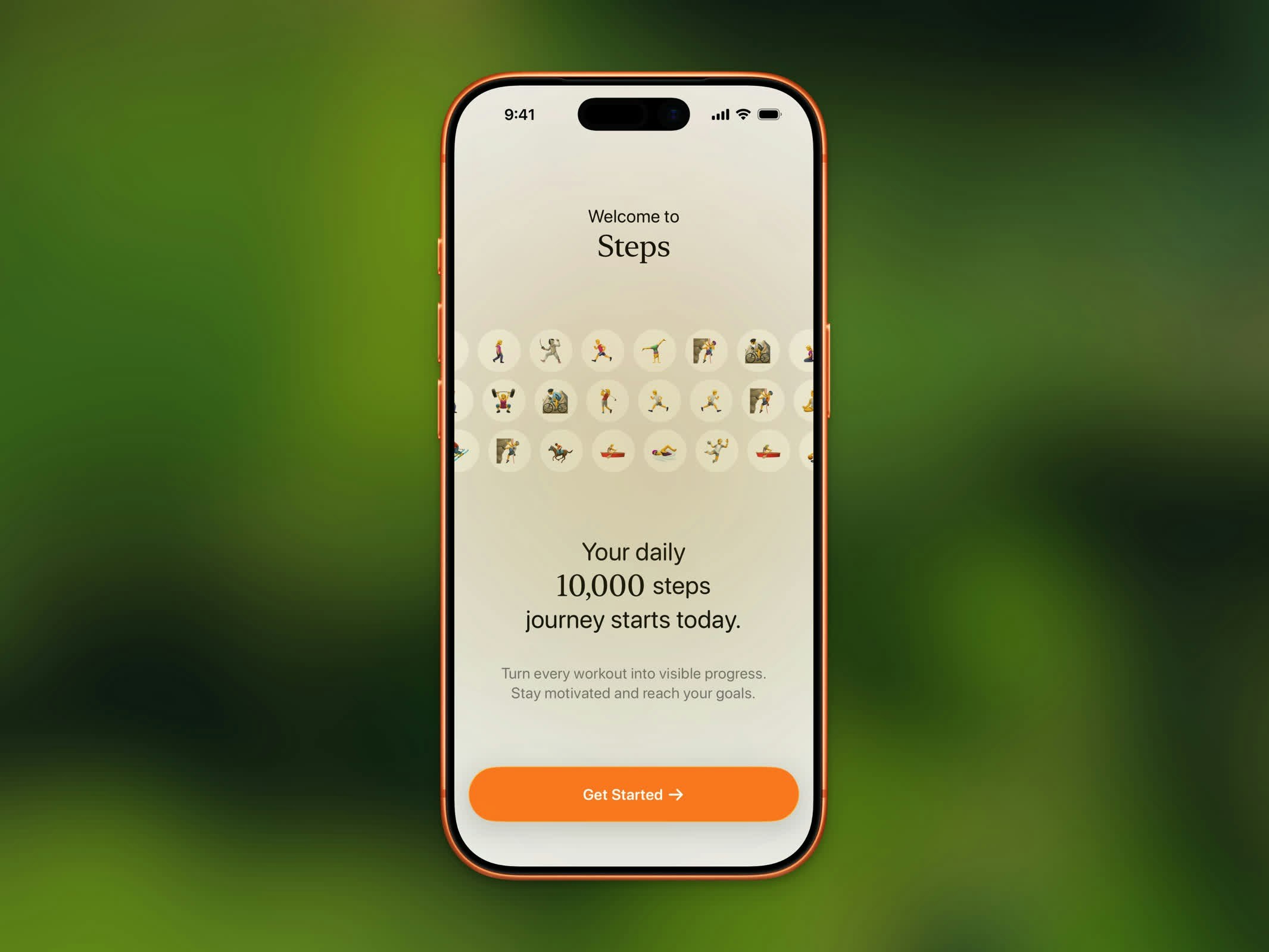 Steps onboarding screen