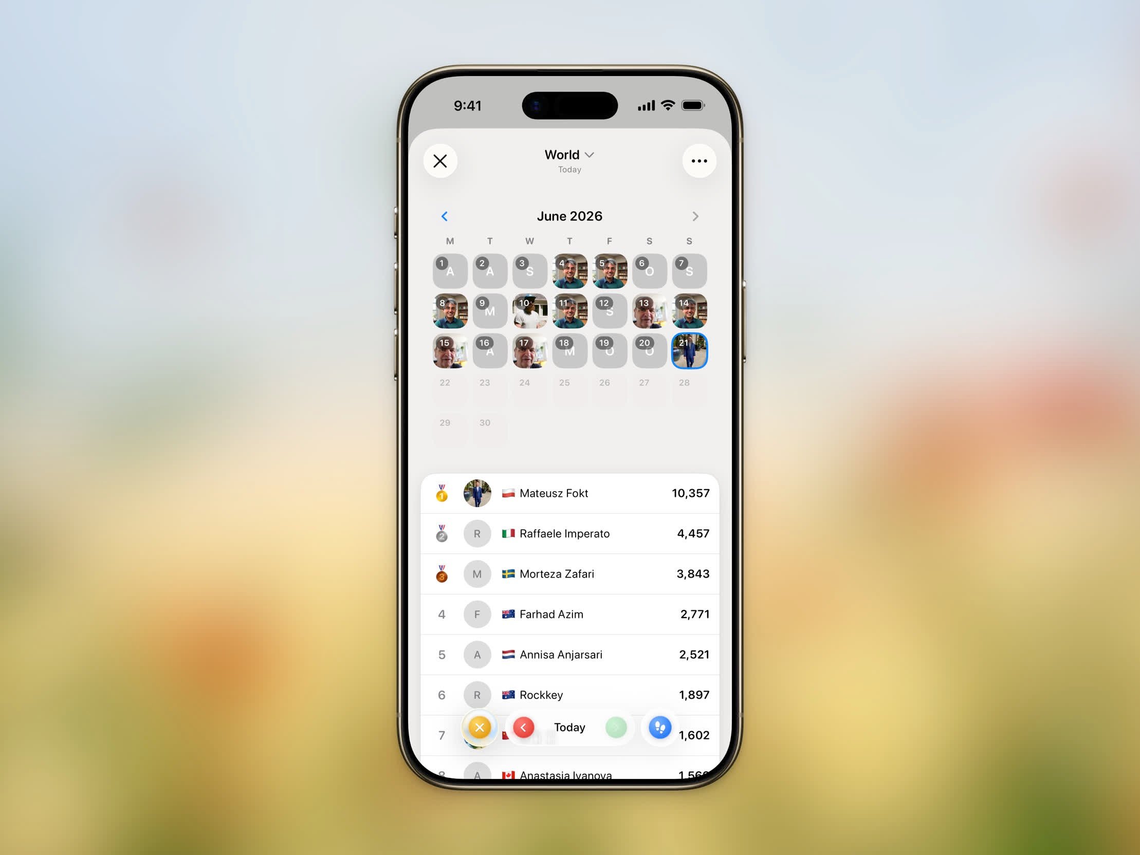 Stepboard monthly winners calendar