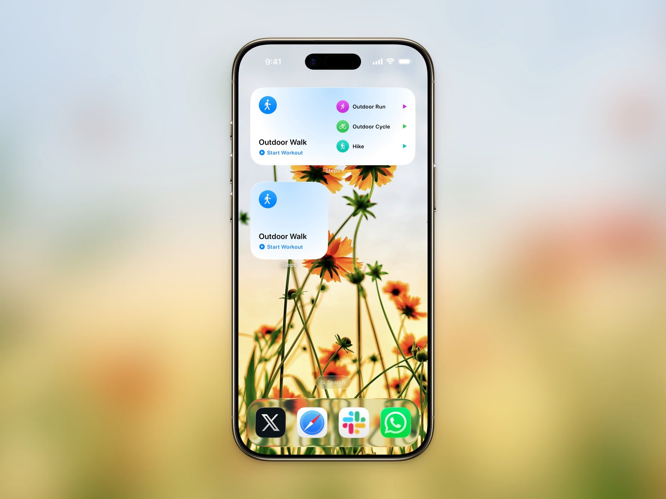 Start Workout widget