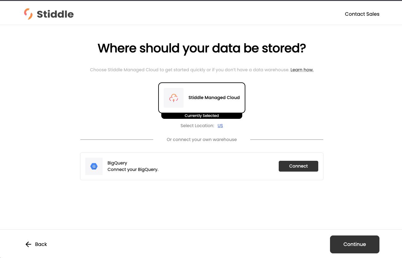 Where should your data be stored? — Stiddle Managed Cloud or your own BigQuery