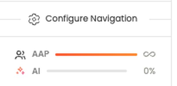 AAP and AI meters in the nav footer