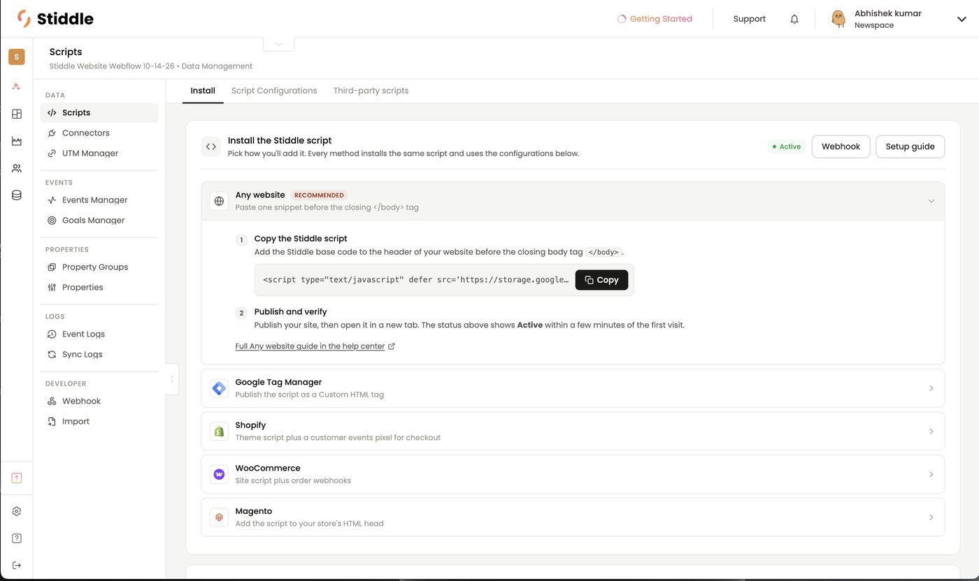 Install — Any website