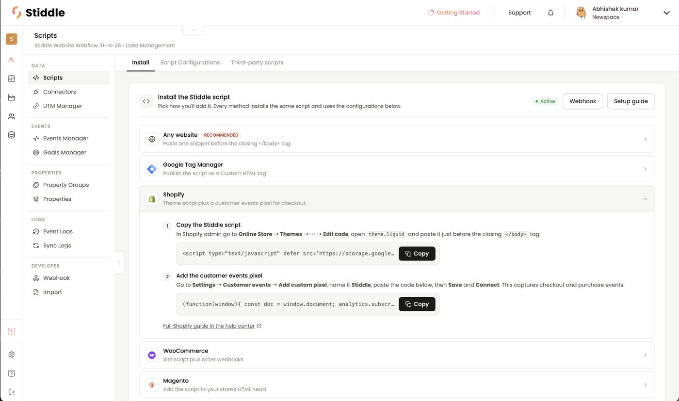 Install — Shopify