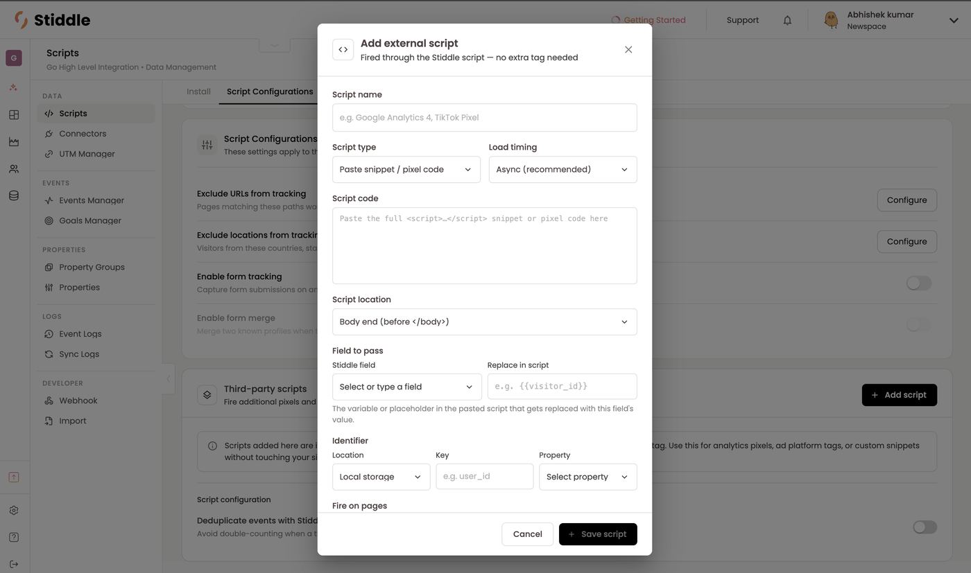 Add external script