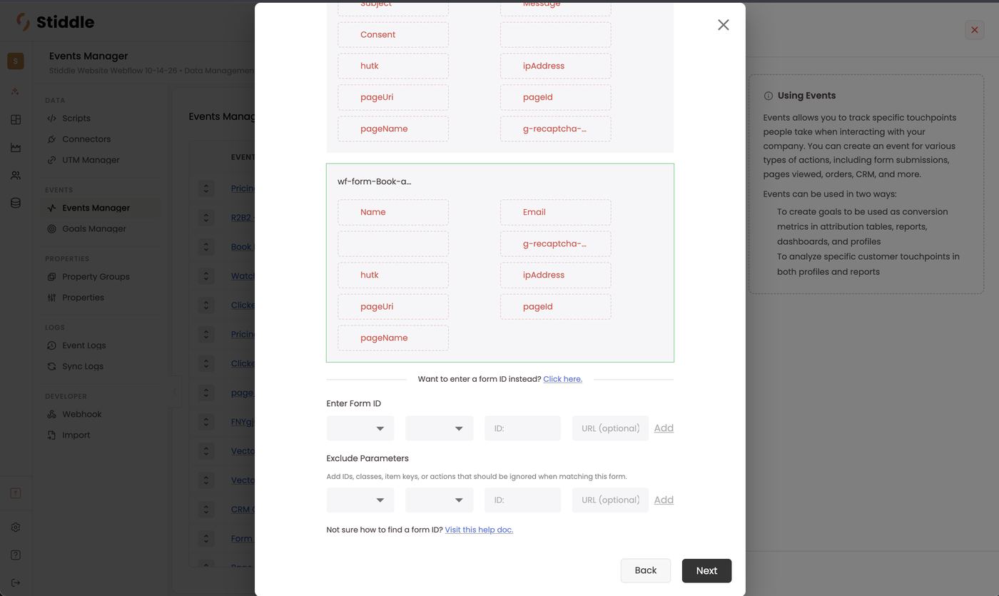 Entering a form ID manually